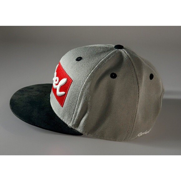 Rebel Fishing Lures Gray  Satin Lined SnapBack Hat  w/black suede Bill - Picture 2 of 6
